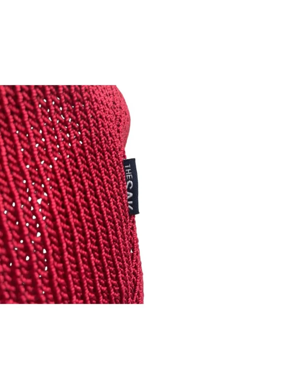 The Sak Hobo Purse Handbag Tote Red White Colorblock Nylon Knit Casual